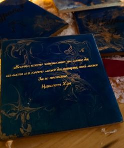 Луксозен комплект дървени поставки за чаша с послание от епоксидна смола – ръчна изработка - Image 4
